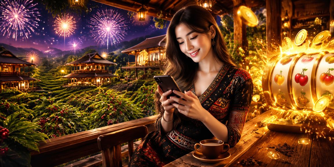 Người chơi slots jackpot tại Buôn Ma Thuột trong không gian cafe hiện đại
