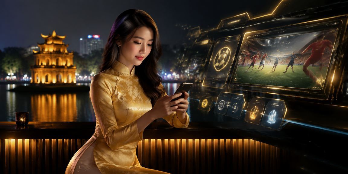 Người chơi esports tại Hà Nội với trang phục áo dài hiện đại, trải nghiệm cược trực tuyến