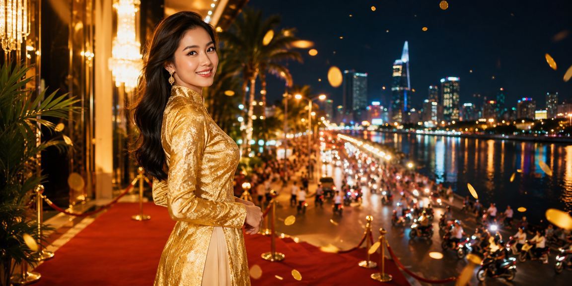 Người chơi casino tại Hồ Chí Minh với trang phục áo dài truyền thống