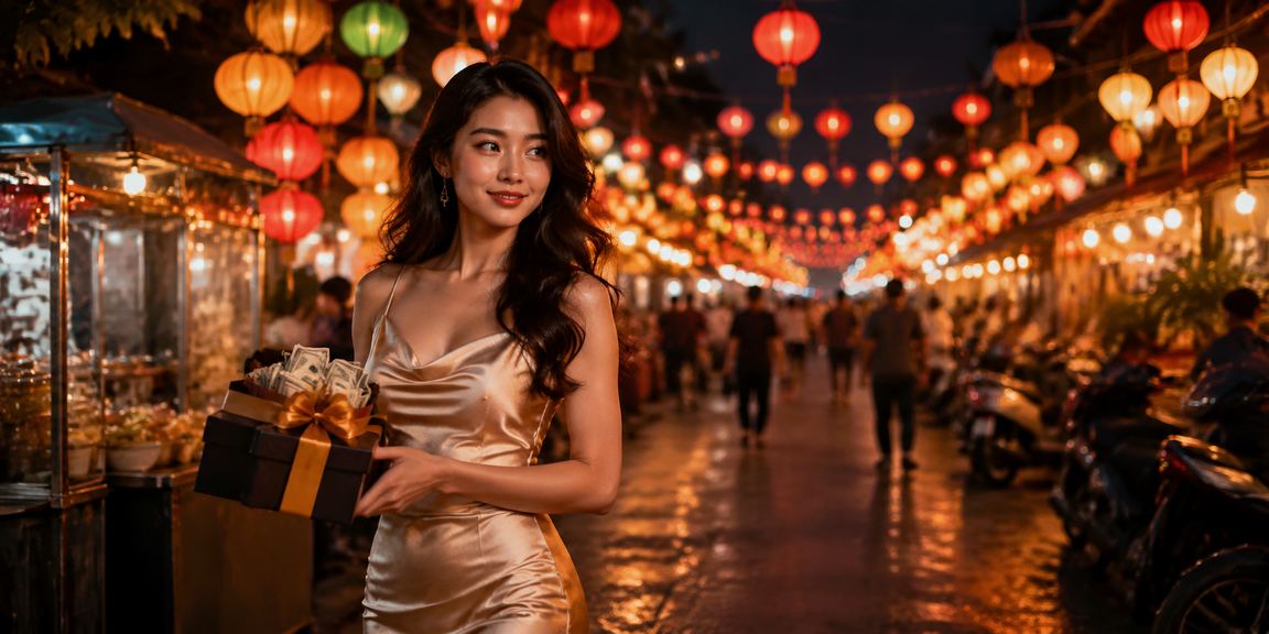 Người dùng đặt cược trực tuyến tại chợ đêm Ninh Bình dưới ánh đèn lung linh